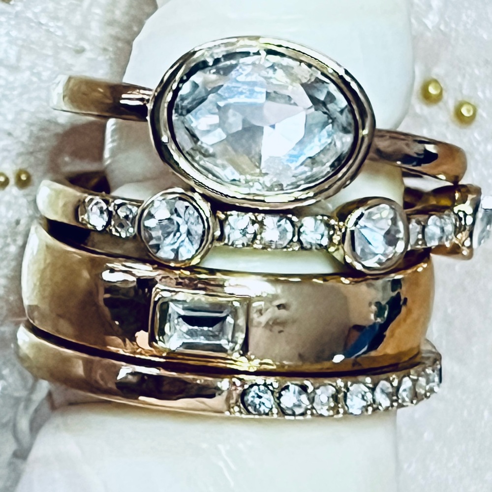 Rhinestone Stackable Ring Set - Picture 3 of 12